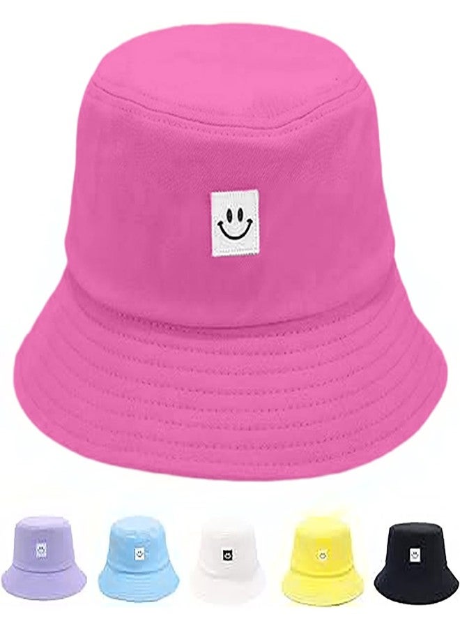 AJG Kids Sun Hat Smile Face Bucket Hat for Girls Boys Summer Sun Protection Cotton Unisex Beach Cap - Image 1